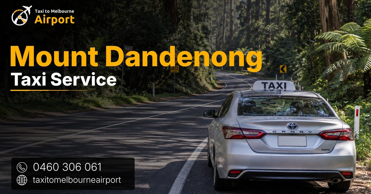 Taxi to Melbourne Airport on a street in Mount Dandenong