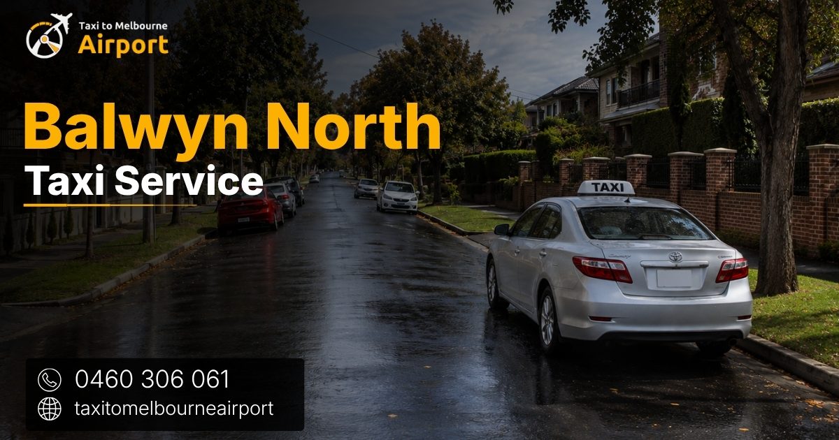 Taxi to Melbourne Airport on a street in Balwyn North