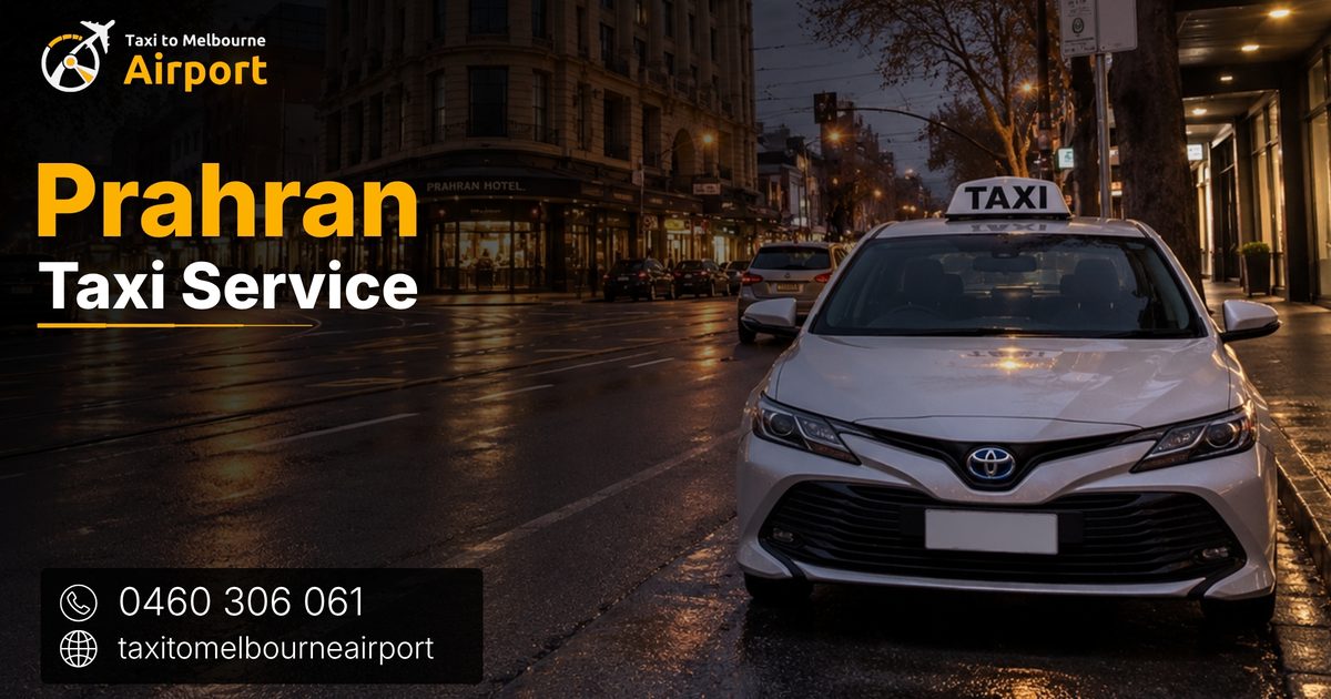 Taxi to Melbourne Airport on a street in Prahran
