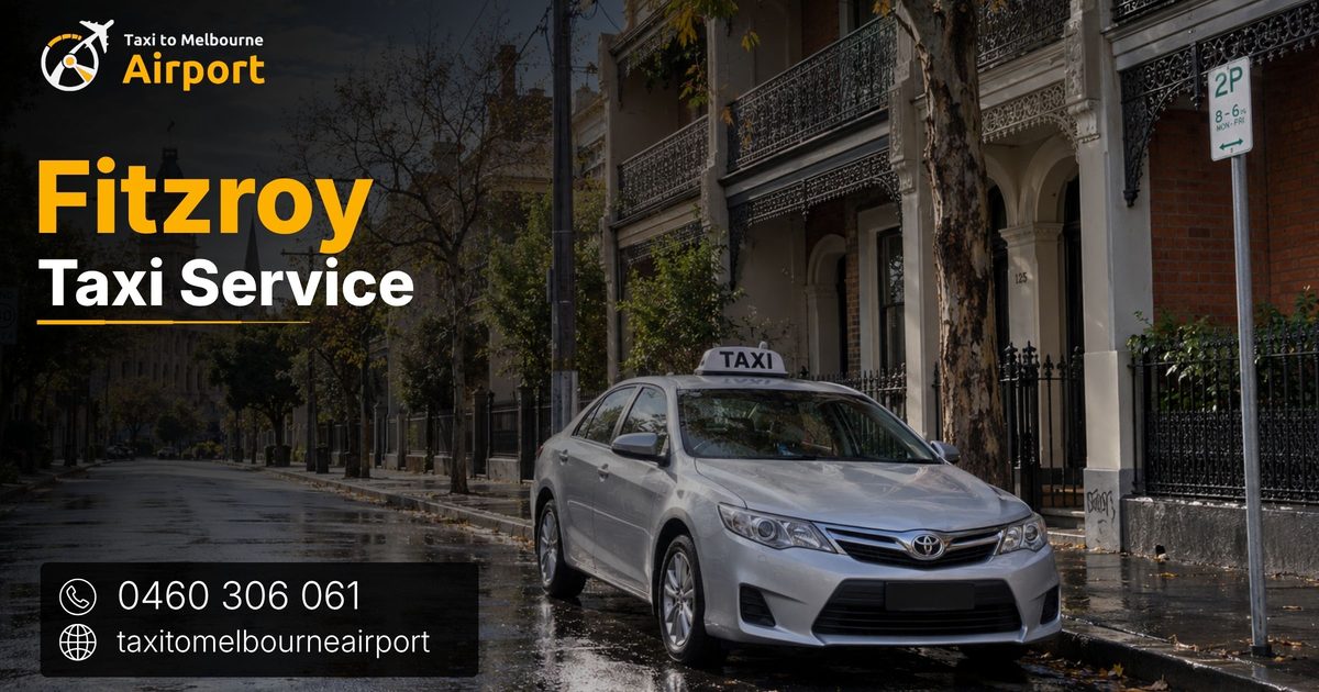 Taxi to Melbourne Airport on a street in Fitzroy