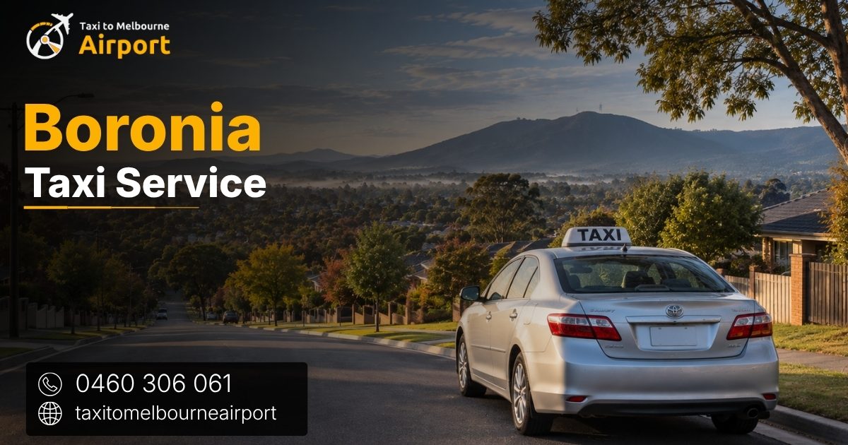 Taxi to Melbourne Airport on a street in Boronia