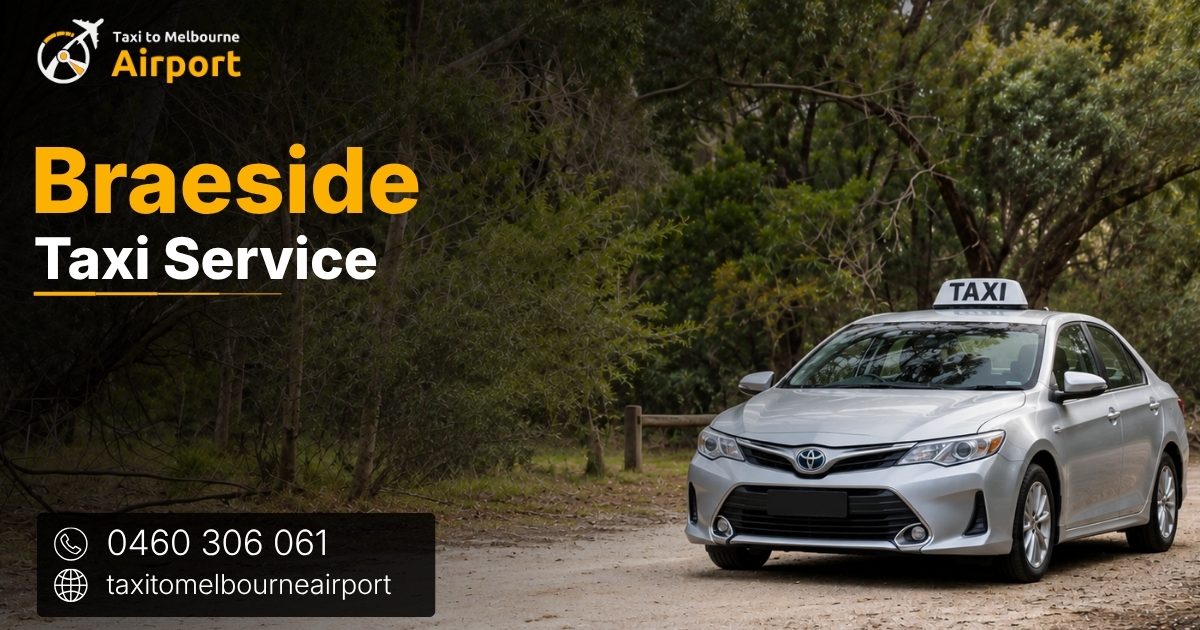 Taxi to Melbourne Airport on a street in Braeside