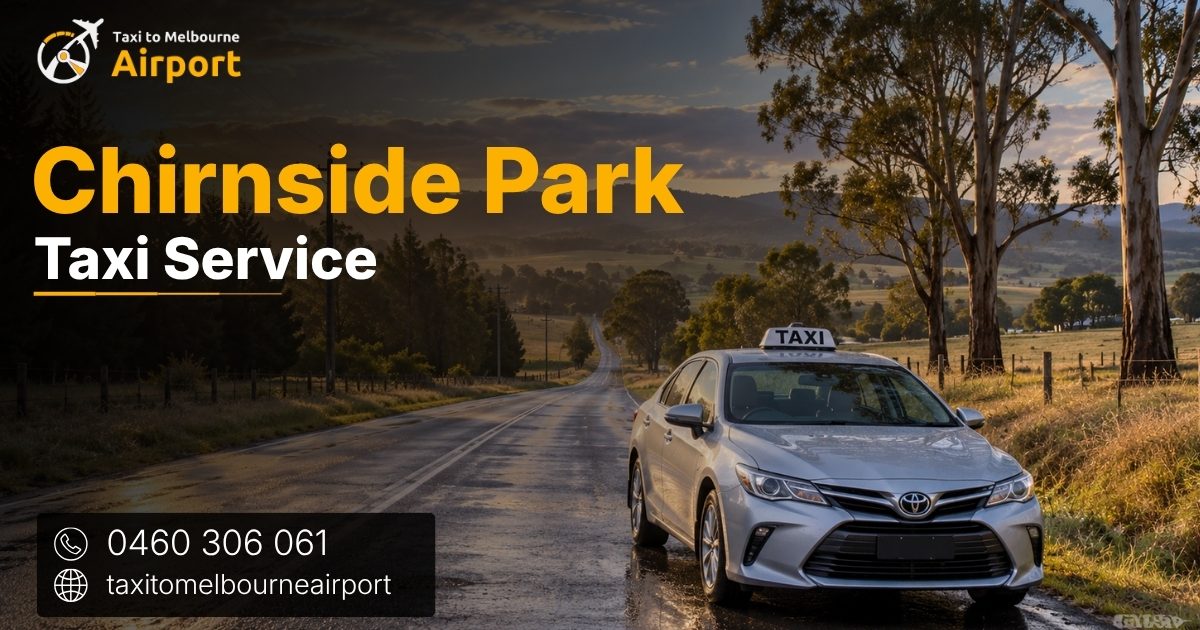 Taxi to Melbourne Airport on a street in Chirnside Park