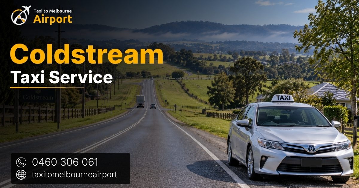 Taxi to Melbourne Airport on a street in Coldstream
