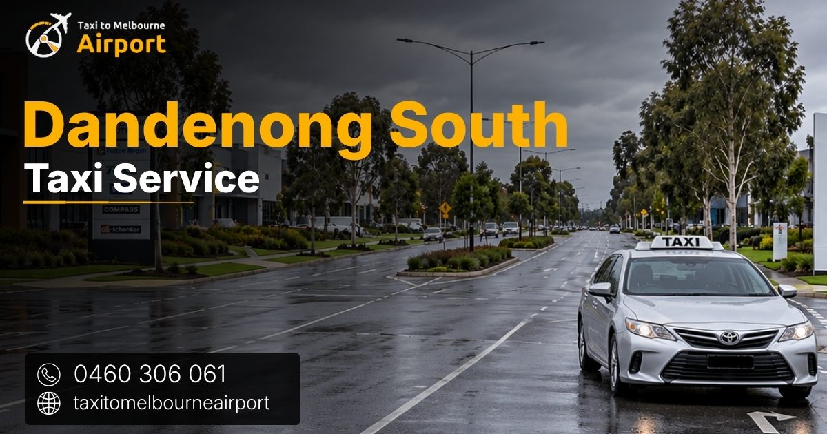 Taxi to Melbourne Airport on a street in Dandenong South