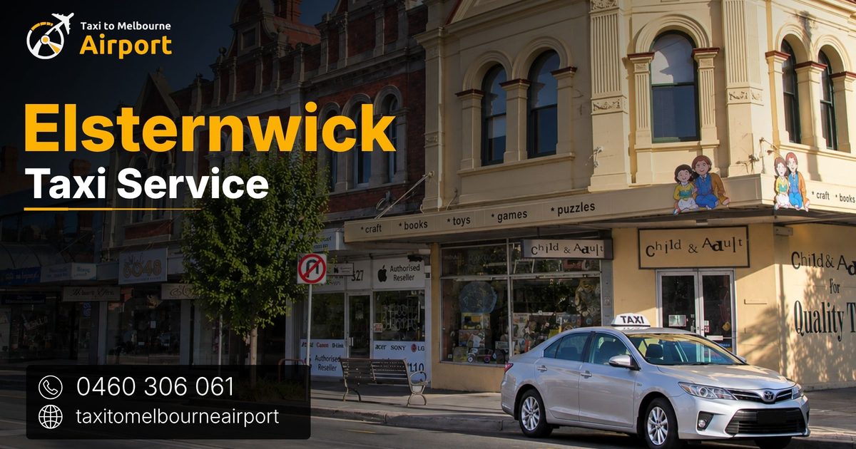 Taxi to Melbourne Airport on a street in Elsternwick