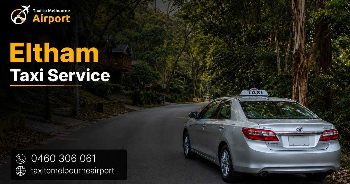 Taxi to Melbourne Airport on a street in Eltham