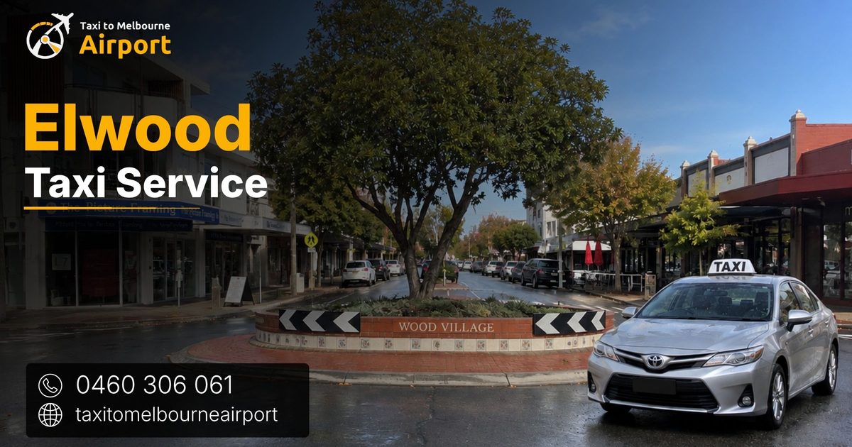 Taxi to Melbourne Airport on a street in Elwood