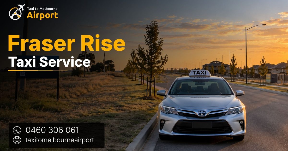 Taxi to Melbourne Airport on a street in Fraser Rise
