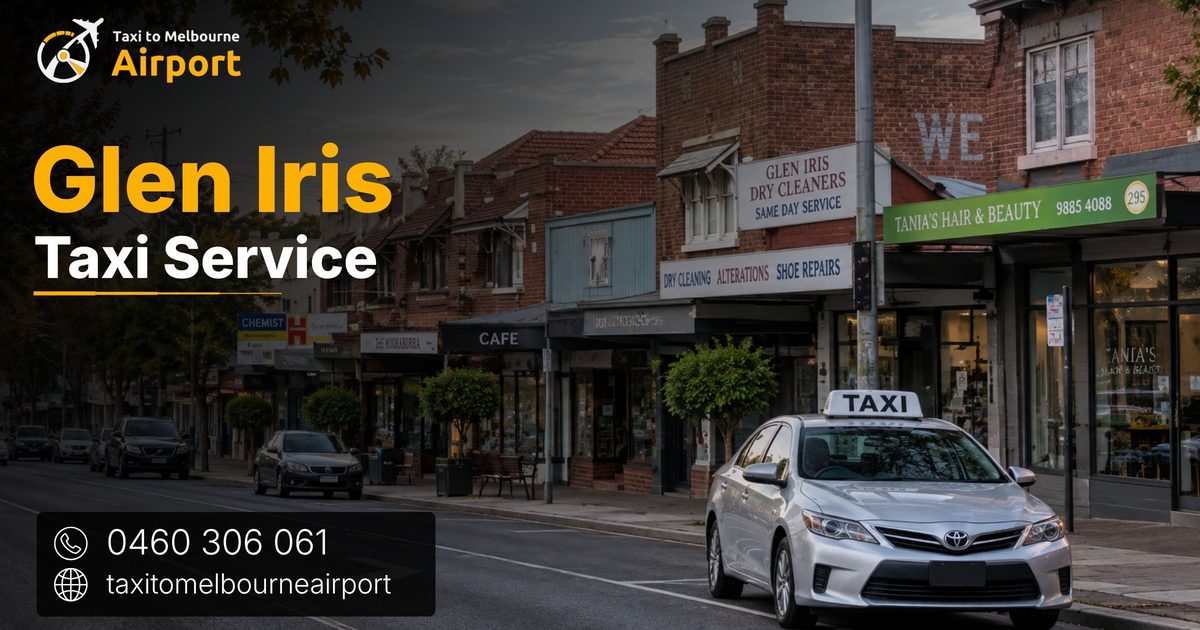 Taxi to Melbourne Airport on a street in Glen Iris