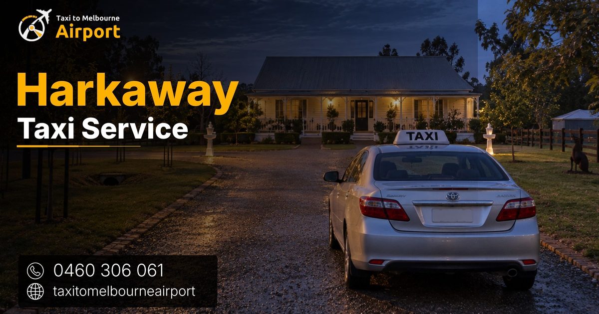 Taxi to Melbourne Airport on a street in Harkaway
