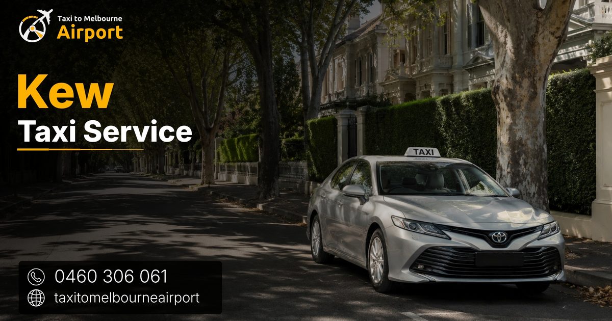 Taxi to Melbourne Airport on a street in Kew