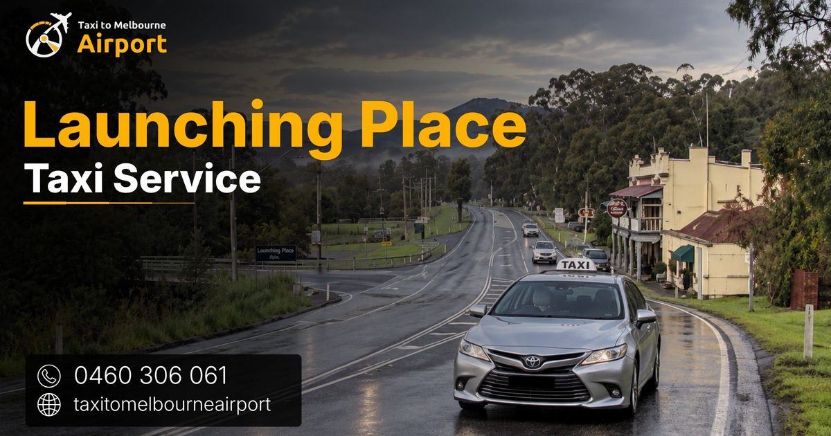 Taxi to Melbourne Airport on a street in Launching Place