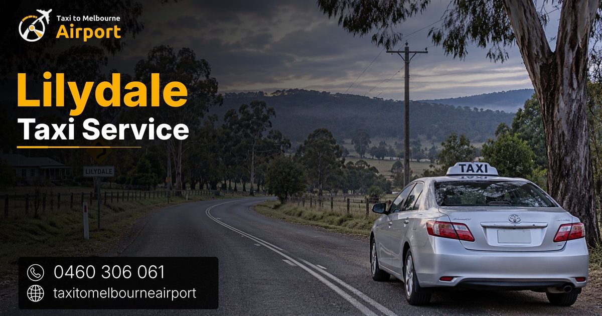 Taxi to Melbourne Airport on a street in Lilydale