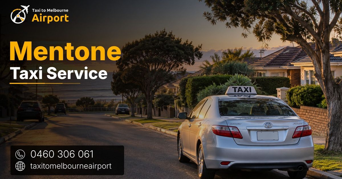Taxi to Melbourne Airport on a street in Mentone