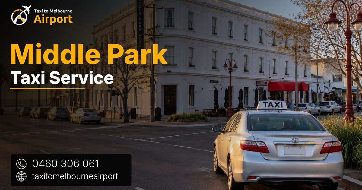 Taxi to Melbourne Airport on a street in Middle Park