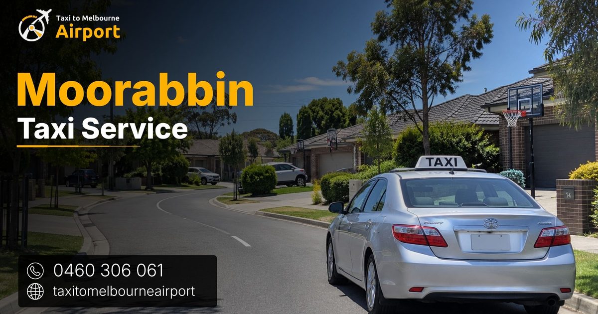 Taxi to Melbourne Airport on a street in Moorabbin