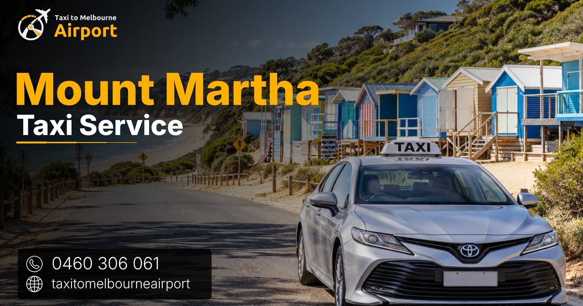 Taxi to Melbourne Airport on a street in Mount Martha