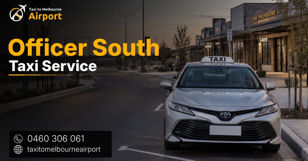Taxi to Melbourne Airport on a street in Officer South