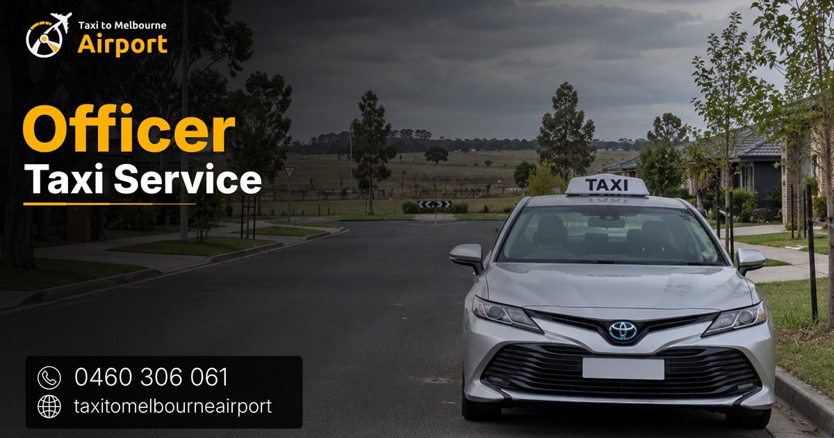 Taxi to Melbourne Airport on a street in Officer