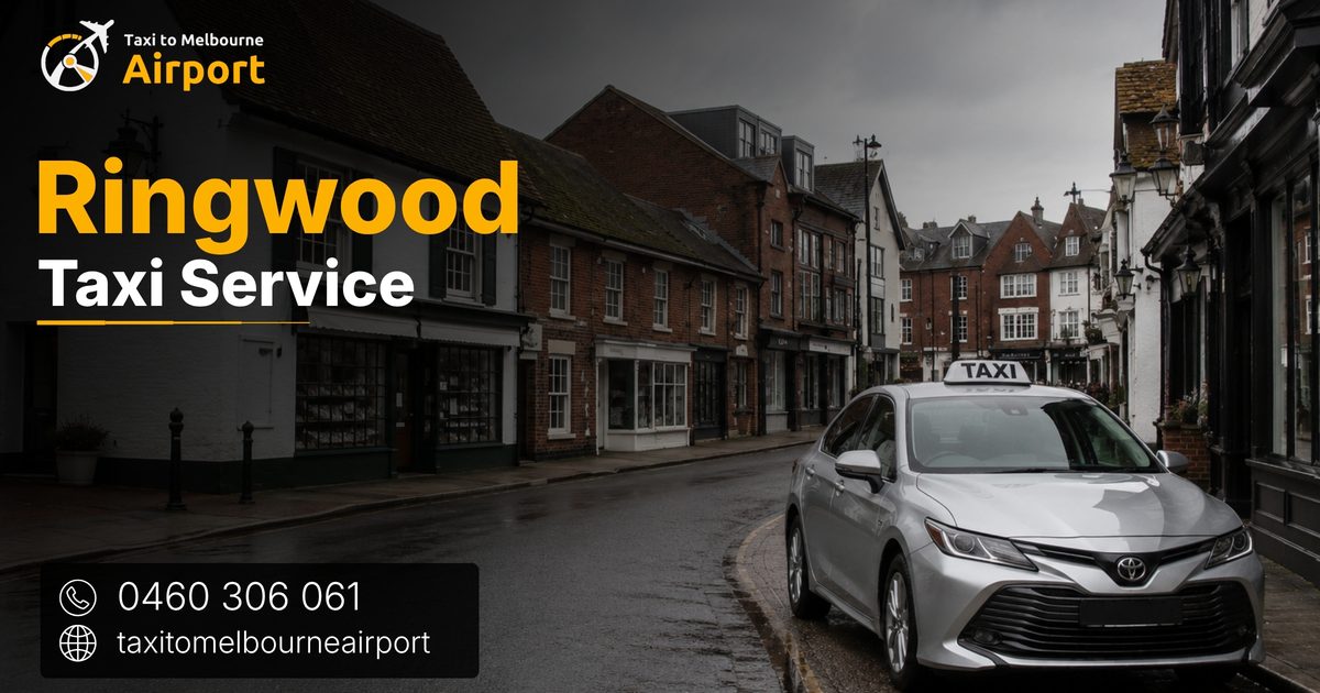 Taxi to Melbourne Airport on a street in Ringwood