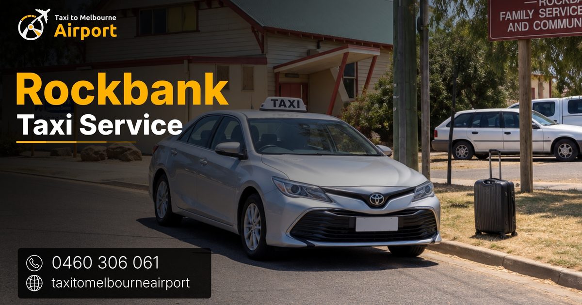 Taxi to Melbourne Airport on a street in Rockbank