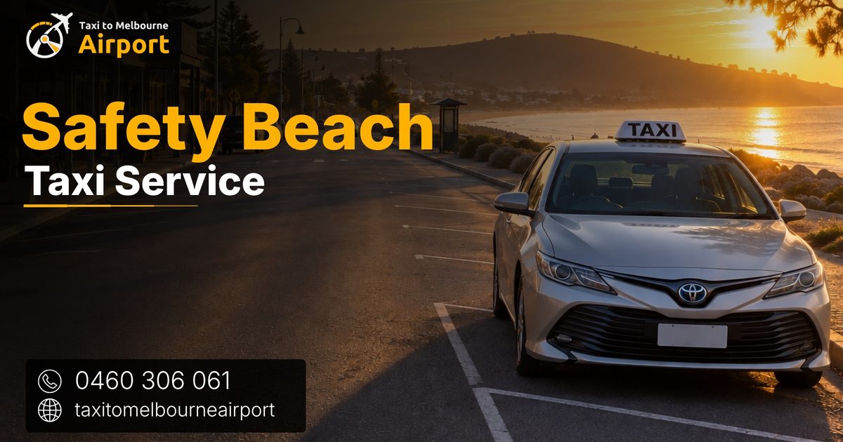 Taxi to Melbourne Airport on a street in Safety Beach