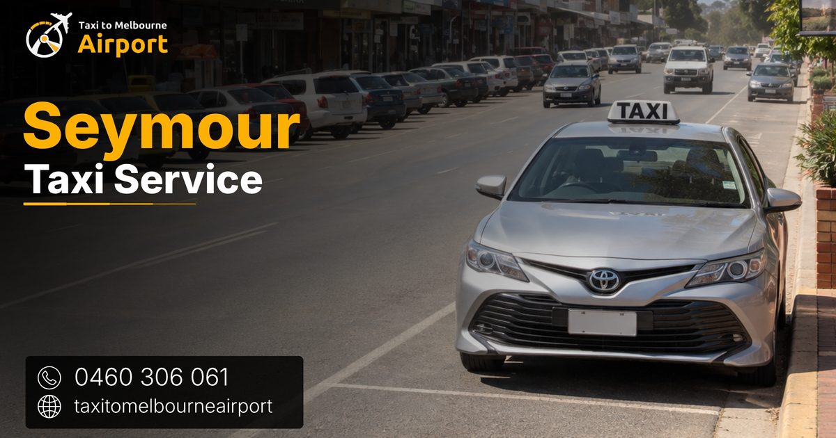 Taxi to Melbourne Airport on a street in Seymour