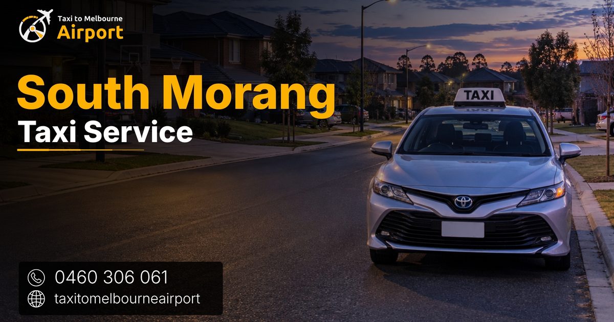Taxi to Melbourne Airport on a street in South Morang