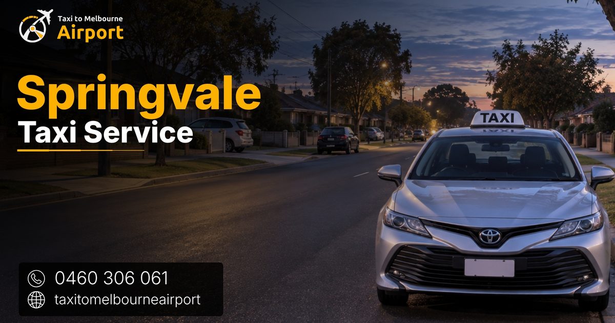 Taxi to Melbourne Airport on a street in Springvale