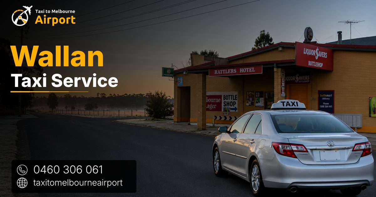 Taxi to Melbourne Airport on a street in Wallan