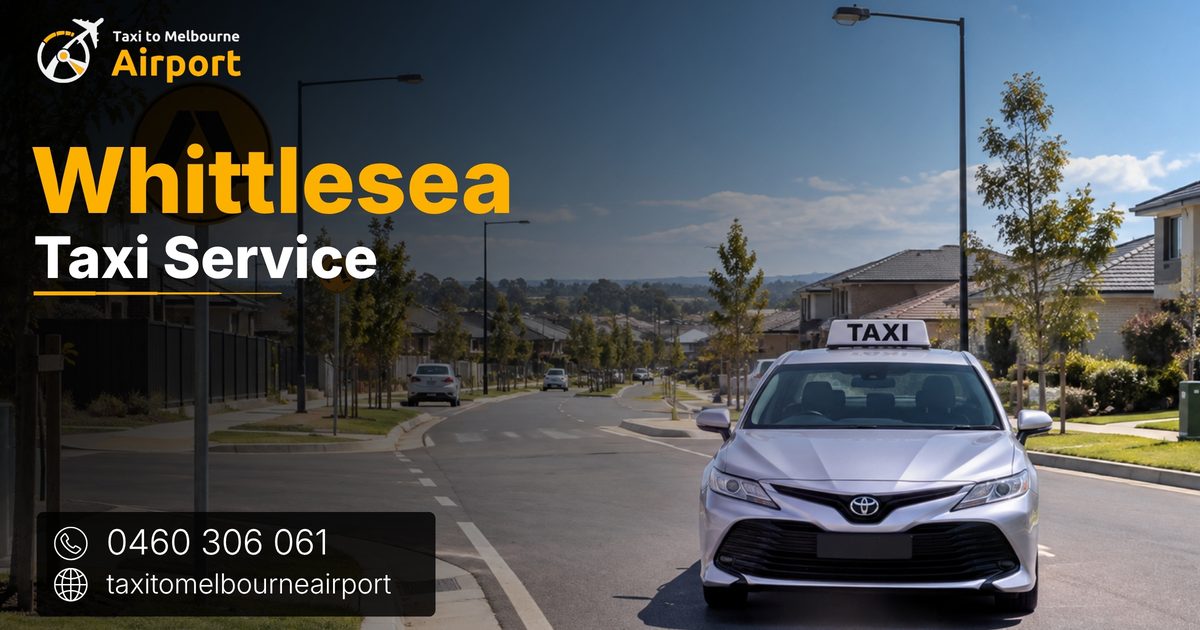 Taxi to Melbourne Airport on a street in Whittlesea