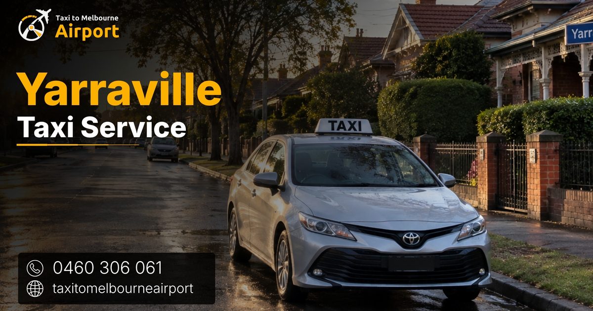 Taxi to Melbourne Airport on a street in Yarraville